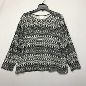 Alfred Dunner Women Long Sleeve Knitted Top Blouse Shirt Size 2X Acrylic M111 24